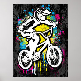 Bicicleta Bmx Clásica - Impresión Poster Bmx Bmx F
