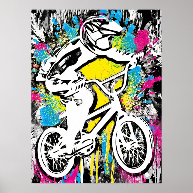 Bicicleta Bmx Clásica - Impresión Poster Bmx Bmx F (Frente)