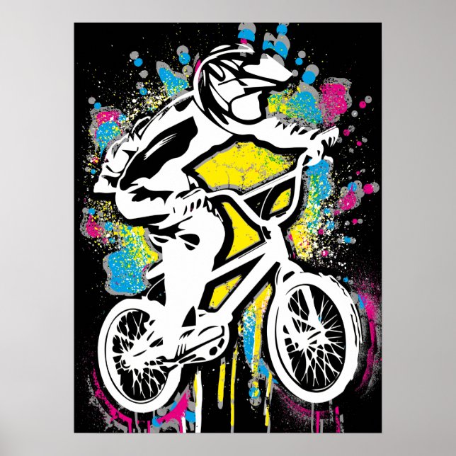 Bicicleta Bmx Clásica - Impresión Poster Bmx Bmx F (Frente)