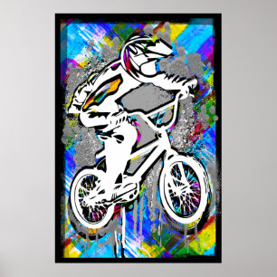 Bicicleta Bmx Clásica - Impresión Poster Bmx Bmx F
