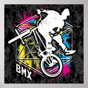 Bicicleta Bmx Clásica - Impresión Poster Bmx Bmx F