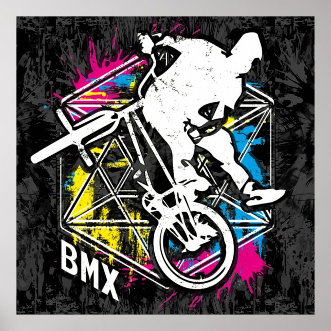 Bicicleta Bmx Clásica - Impresión Poster Bmx Bmx F (Frente)