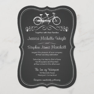 Bicicleta Chalkboard para dos invitaciones de matr