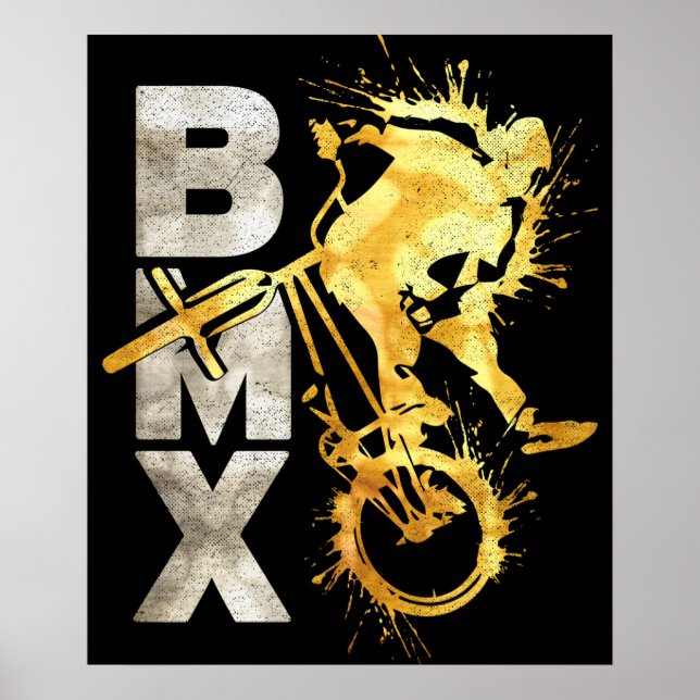 Bicicleta clásica Bmx | Impresión de Poster de oro (Frente)