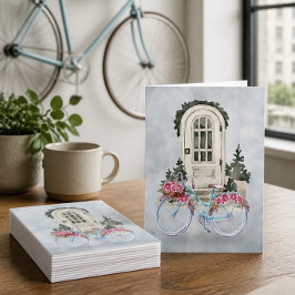 Bicicleta clásica con flores