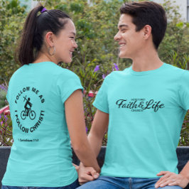 Bicicleta con camiseta del grupo de la Iglesia de