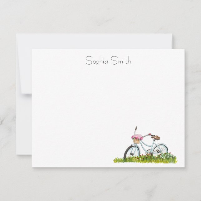 Bicicleta con cesta de flores Notas (Anverso)