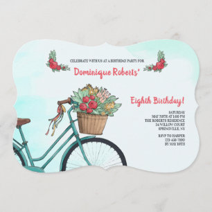 Bicicleta con invitación a flores