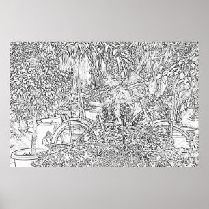 Bicicleta de arte de la Línea Blanca y Negra