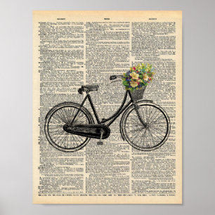 Bicicleta de arte en pared de un diccionario de ép