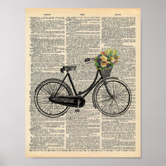 Bicicleta de arte en pared de un diccionario de ép