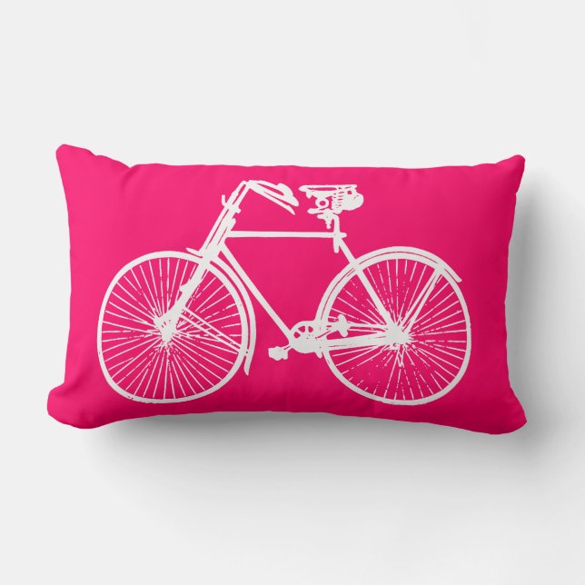 bicicleta de bicicleta blanca almohada rosa almoha (Anverso)