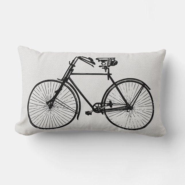 bicicleta de bicicleta negra almohada blanca (Anverso)