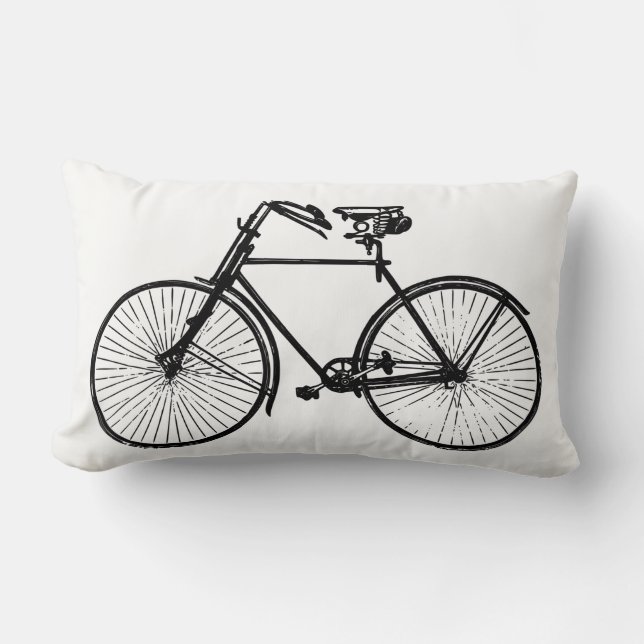 bicicleta de bicicleta negra almohada blanca (Anverso)