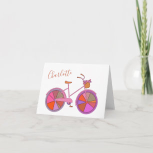 Bicicleta de época colorida con flores personaliza