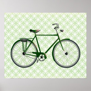 Bicicleta de época sobre el Poster de Arte Retro V
