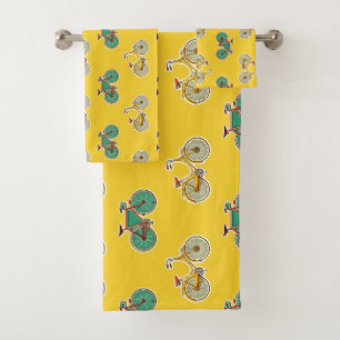 Bicicleta deportiva de época. Patrón amarillo de l