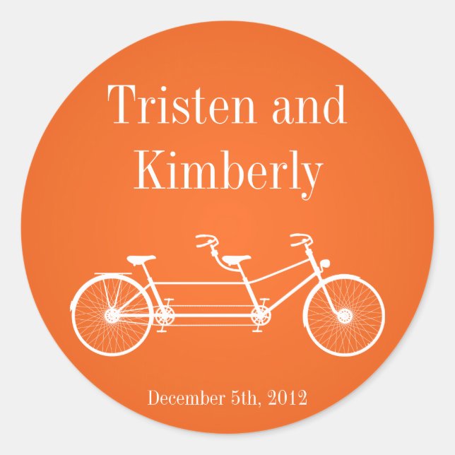 Bicicleta doble Naranja de 20 a 1,5" Pegatinas fav (Anverso)