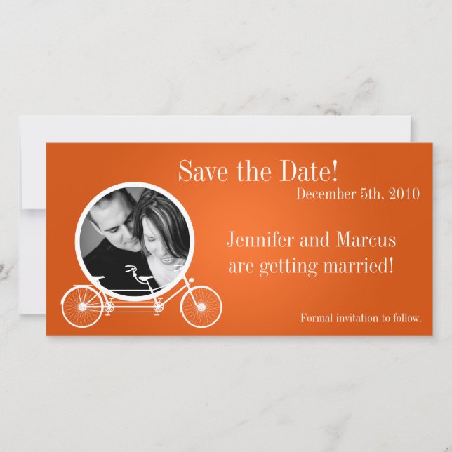 Bicicleta doble Naranja de Invitación de compromis (Anverso)