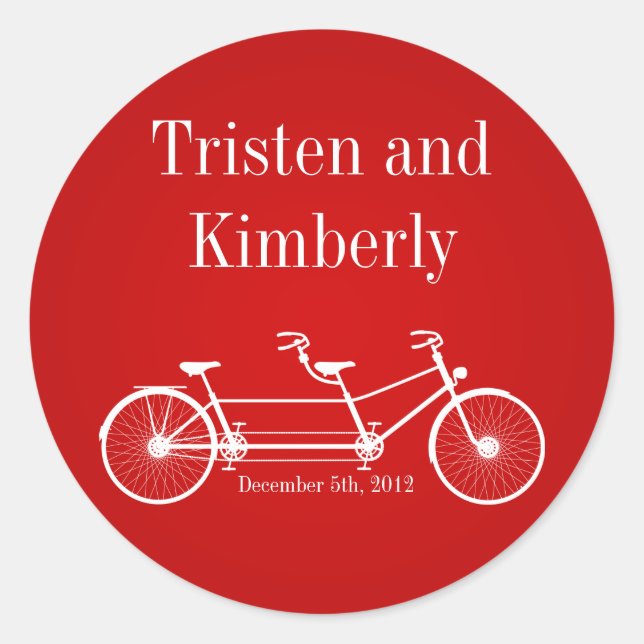 Bicicleta doble roja para Pegatinas favoritos de 2 (Anverso)