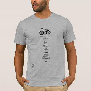 Bicicleta en camiseta de diferentes idiomas