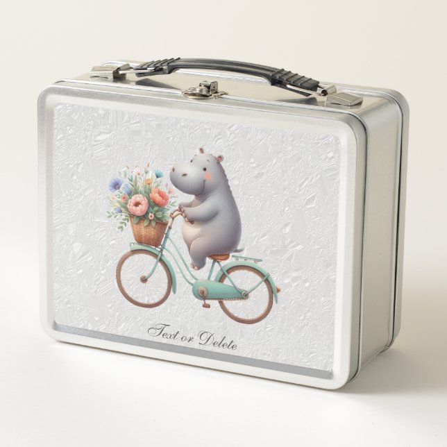 Bicicleta floral Hippo Caja de almuerzo Metalizado (Anverso)