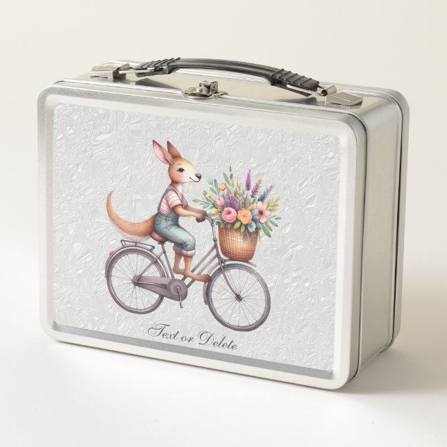Bicicleta floral Kangaroo caja de almuerzo Metaliz (Anverso)