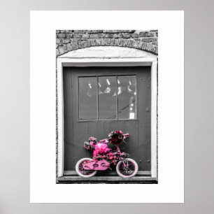 Bicicleta infantil con decoración rosa