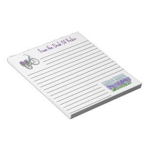 Bicicleta Lavender Y Bloc de notas de 5,5" x 6"