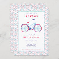 Bicicleta moderna en la invitación al cumpleaños a
