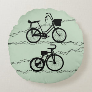 Bicicleta Negro 2 Almohada redonda