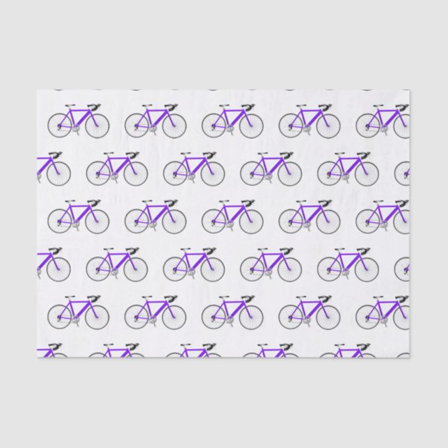 Bicicleta púrpura en papel tisular blanco (Anverso)