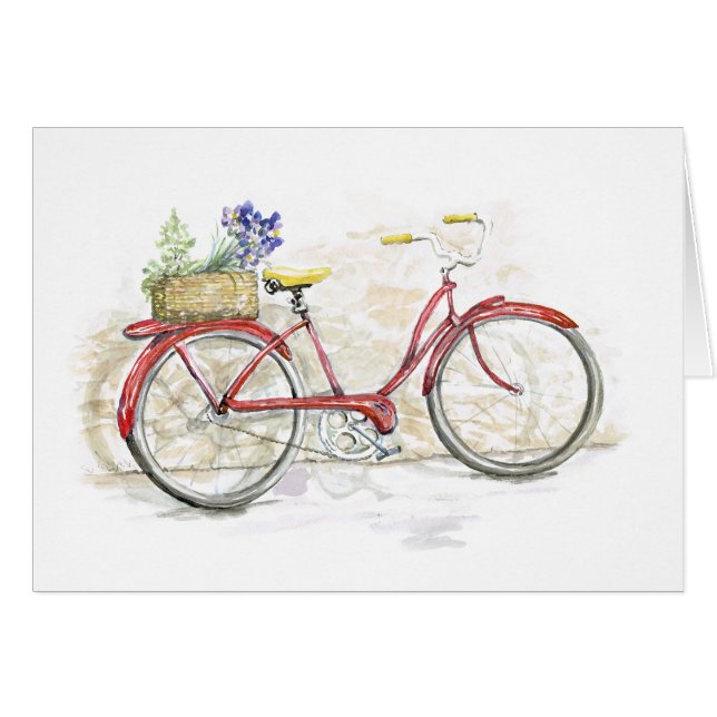 Bicicleta roja con cesta (Anverso (Horizontal))