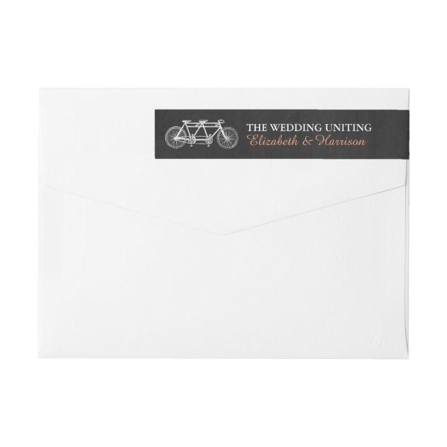 Bicicleta Tandem En El Boda Chalkboard (Reverso)