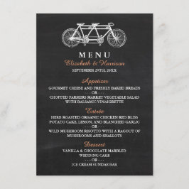 Bicicleta Tandem En El Menú Boda De Chalkboard