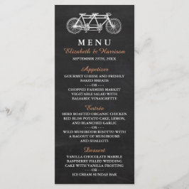 Bicicleta Tandem En El Menú Boda De Chalkboard