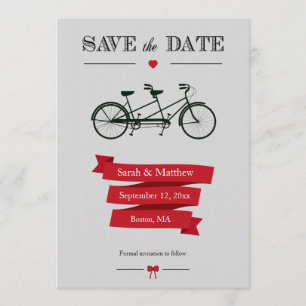 Bicicleta tándem Guardar las tarjetas de fecha