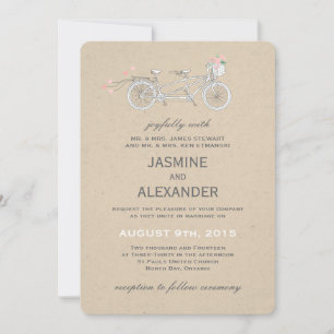 Bicicleta tándem - Invitación de matrimonio