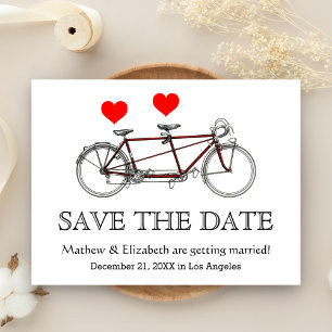 Bicicleta Tandem Vintage Monada Invitación de Boda