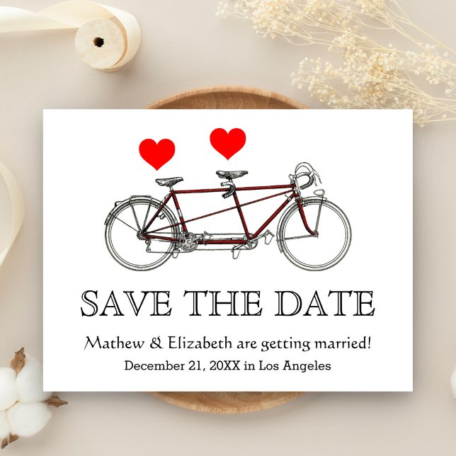 Bicicleta Tandem Vintage Monada Invitación de Boda (Subido por el creador)