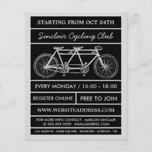 Bicicleta tándem, volante publicitario de club cic