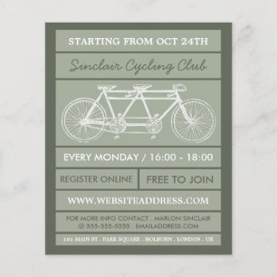 Bicicleta tándem, volante publicitario de club cic