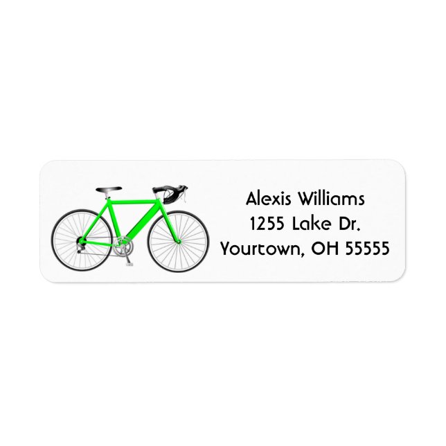 bicicleta verde neón con etiqueta blanca (Frente)