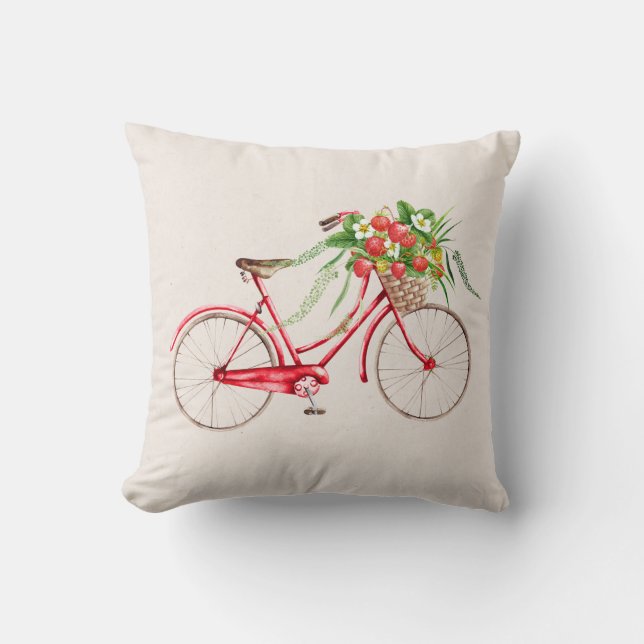 Bicicleta y Cojín decorativo de las fresas (Anverso)