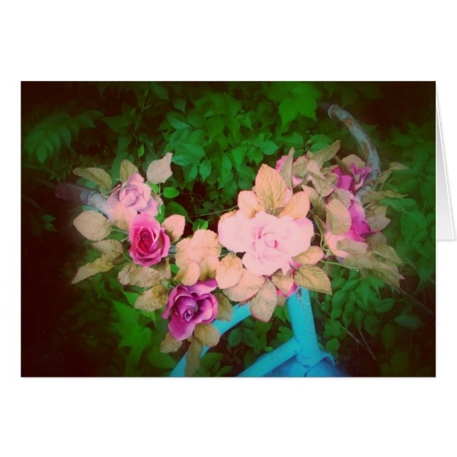 Bicicleta y rosas del vintage (Anverso (Horizontal))