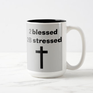 Bicolor 2 2B bendecidos subrayados - taza de motivación