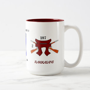Bicolor 2do Taza de la 187a infantería de los Bn 193a