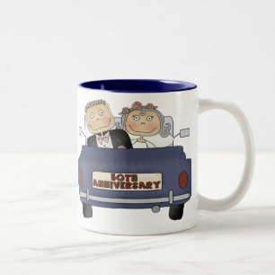 Bicolor 50.o Taza del aniversario de boda
