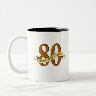 Bicolor 80.o Taza del cumpleaños