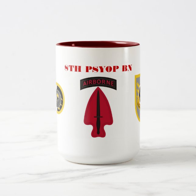 Bicolor 8vo TAZA del BATALLÓN de PSYOP (Centro)